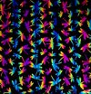 90 Pre Made Etched Pattern #089 Dragonflies, RBA G-Magenta Blue Dichroic on Thin Black Glass