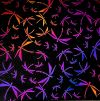 90 Pre Made Etched Pattern #100 Origami Dragonflies, Aurora Borealis G-Magenta Blue Dichroic on Thin Black Glass