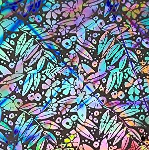 90 Pre Made Etched Pattern #106 Batik, Pixie Stix Mixture Dichroic on Vintage FX Thin Clear Glass