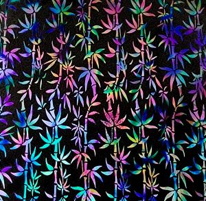 90 Pre Made Etched Pattern #115 Bamboo, Fusion Mixture Dichroic on Thin Black Glass