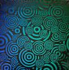 90 Pre Made Etched Pattern #148 Psycho Circles, Mixture Dichroic on Thin Clear Glass