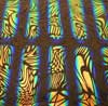 90 Pre Made Etched Pattern #193 Psychedelic, RBA Salmon Dichroic on Thin Clear Glass