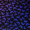 90 Pre Made Etched Pattern #203 Dolphins , Crinkle Purple Dichroic on Thin Black Glass