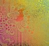 90 Sand Carved Pattern #165 Album Art, RB4 Dichroic on Sienna Glass