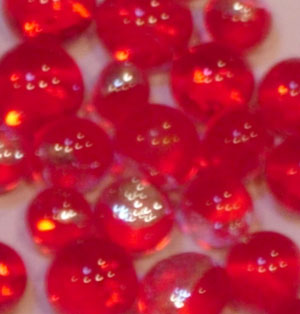 96 COE Fused Dichro Dot Jewels Red Silver on Grenadine Red