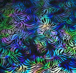 90 Pre Made Etched Pattern #178 Philodendron, Corkscrew CBS Dichroic on Thin Black Glass