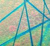 90 Sand Carved Pattern #210 Sakura, Pixie Stix Salmon Dichroic on Neo  Lavender Turquoise Swirl Glass
