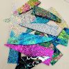 90 Dichroic Glass Scrap Pack All Thin Texture on Black and Clear
