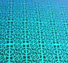 90 Pre Made Etched Pattern #021 Broken Circles, P-Teal Dichroic in Thin Clear Glass