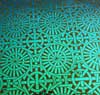 90 Pre Made Etched Pattern #037 Japanese Lattice, Pink Teal Dichroic on Clear Glass