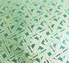 90 Pre Made Etched Pattern #039 Deco Triangle, Silver Dichroic on Thin Lt. Aqua Glass