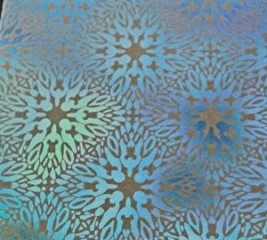 90 Pre Made Etched Pattern #046 Starburst, Aurora Borealis Mixture Dichroic on Vintage FX Thin Clear Glass