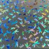 96 Pre Made Etched Pattern #089 Dragonflies, Corkscrew Dichroic on Thin Clear Glass