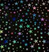 90 Pre Made Etched pattern #097 Stars, Mixture Dichroic on Thin Black Glass