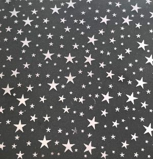 90 Pre Made Etched pattern #097 Stars, R-Silver Dichroic on Vintage FX Thin Clear Glass