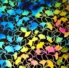 90 Pre Made Etched Pattern #103 Med Ginkgo, Cool Lava Dichroic on Thin Clear Glass