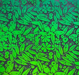 90 Pre Made Etched Pattern #106 Batik, Emerald CBS Dichroic on Thin Clear Glass