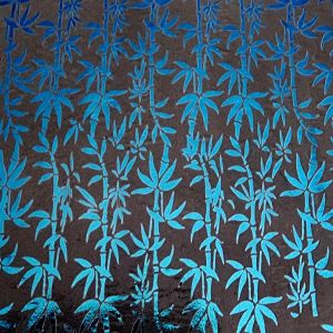 90 Pre Made Etched Pattern #115 Bamboo, P-Teal Dichroic on thin Clear Glass