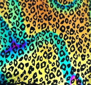 90 Pre Made Etched Pattern #120 Leopard, Cool Lava CBS Dichroic on Thin Black Glass