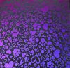 90 Pre Made Etched Pattern #204 Hearts & Paws, Crinklized Purple on Thin Clear Glass