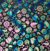 90 Pre Made Etched Pattern #205 Shells, Twizzle G-Pink Dichroic on Thin Black Glass