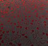 90 Pre Made Etched Pattern #222 Dancing Hearts, B-Cherry Dichroic on Thin Black Glass