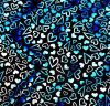 90 Pre Made Etched Pattern #222 Dancing Hearts, Twizzle R-Silver CBS Dichroic on Thin Black Glass