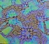 90 Sand Carved Pattern #046 Starburst, Fusion Emerald Dichroic on Clear Glass