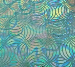 90 Sand Carved Pattern #211 Twirler, Corkscrew Dichroic on Lt. Aqua Glass