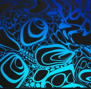 96 Pre Made Etched Pattern #192 Cell Slide, Y-Blue CBS Dichroic on Spectrum Thin Black Glass