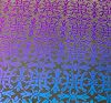 96 Pre Made Etched Pattern #035 Celtic Knots, Crinkle Purple Dichroic on Thin Clear Glass