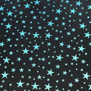 96 Pre Made Etched Pattern #097 Stars, Crinkle R Silver Blue CBS Dichroic on Spectrum Thin Black Glass