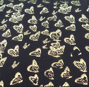 96 Pre Made Etched Pattern #101 Moths, Blue Gold Dichroic on Thin Black Glass
