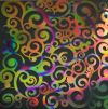96 Pre Made Etched Pattern #109 Curls, Corkscrew CBS Dichroic on Spectrum Thin Clear Glass