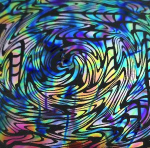 96 Pre Made Etched Pattern #116 Vortex 2, Fusion Mixture CBS Dichroic on Thin Black Glass